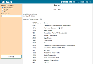 Custom Granite and Marble Remnants Web - PHP Demo